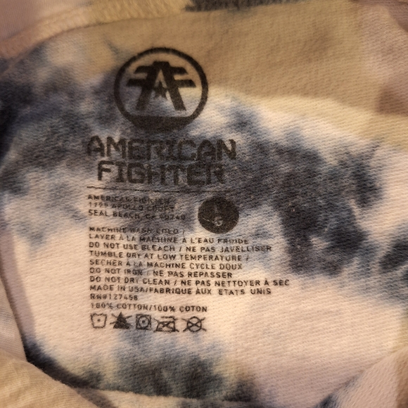 American Fighter Black and White Graphic Hoodie - Picture 2 of 2